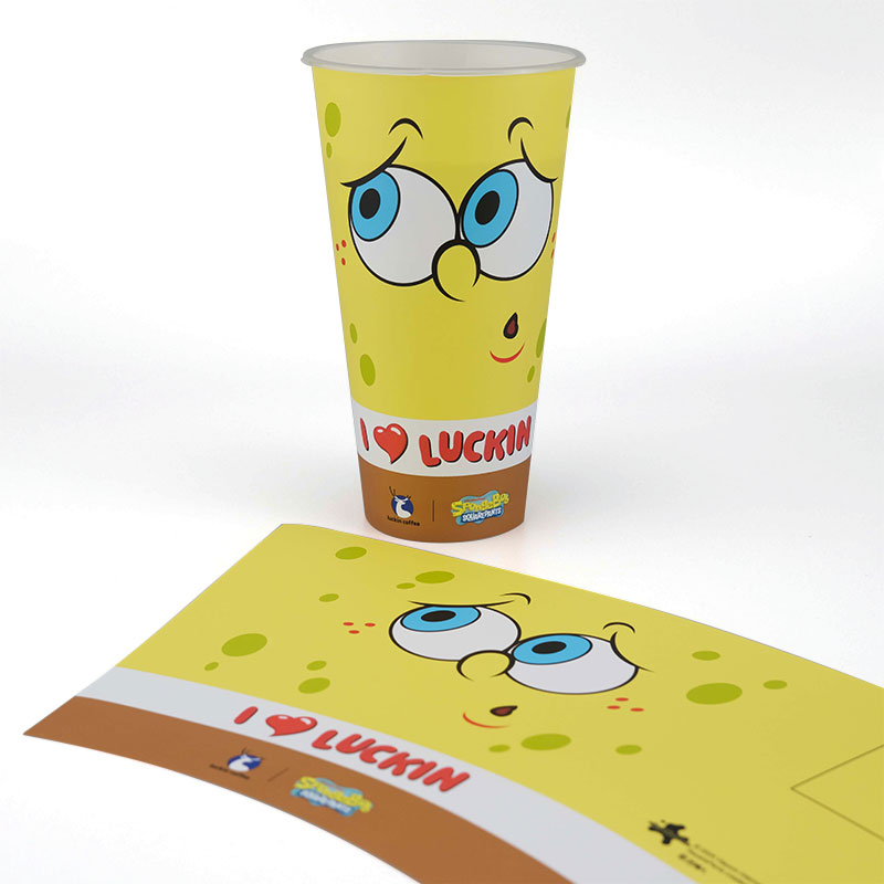 Copo de bebida com impressão completa para moldagem por injeção de PP